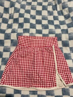 all in motion Red and White Gingham Mini Skirt
